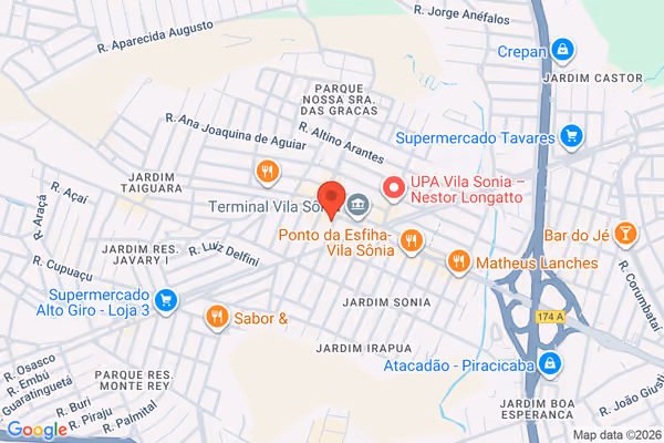 Mapa da localização - Piracicaba (Vila Sônia)